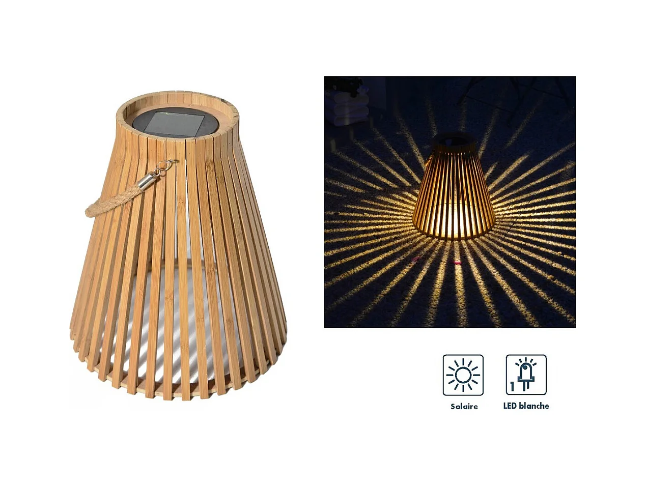 Lanterne solaire bambou Elona - Orium