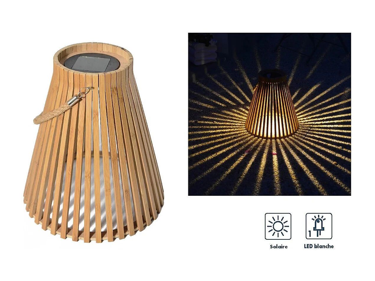 Lanterne solaire bambou Elona - Orium