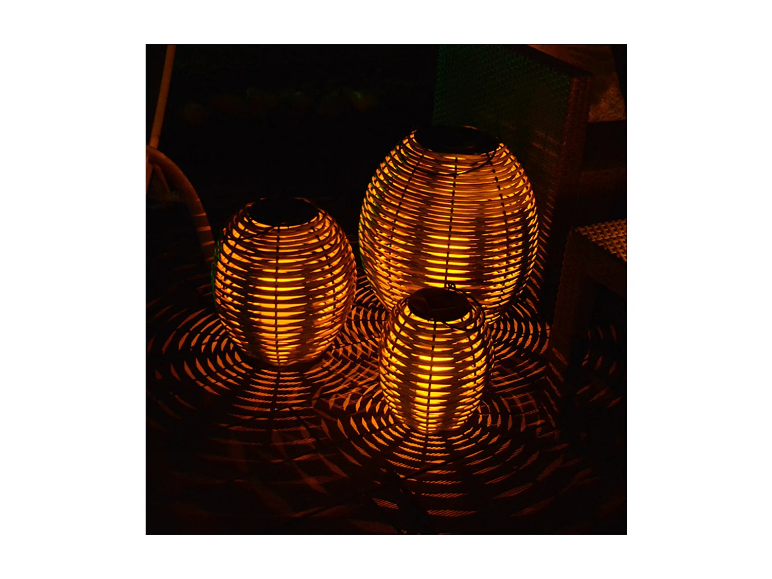 Lanterne solaire tressée Alicia h33cm - Orium