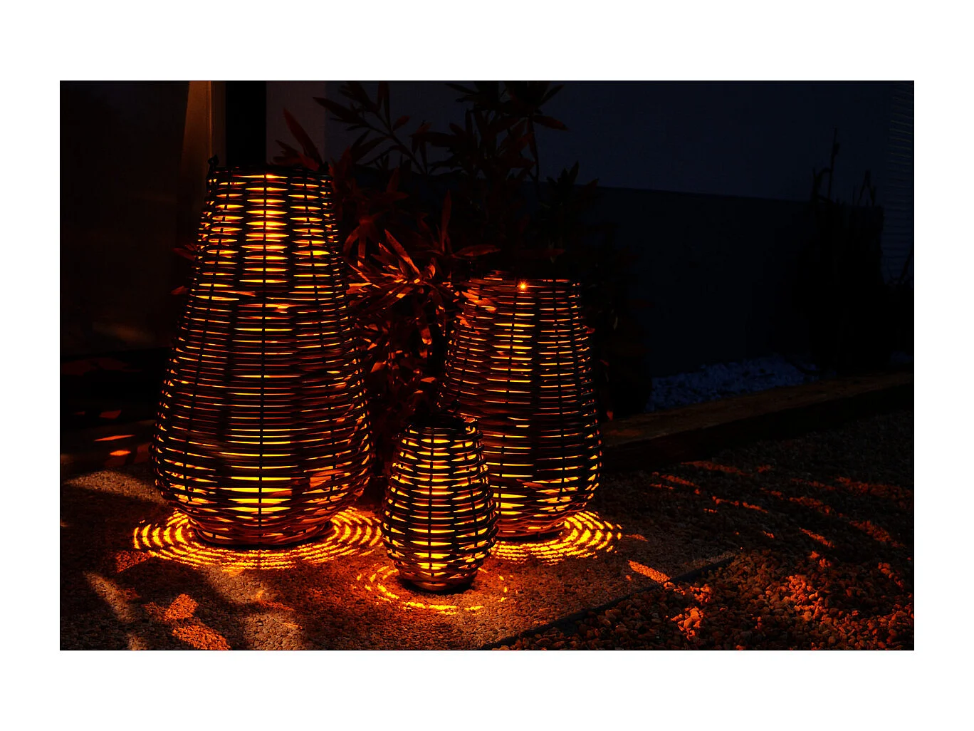 Lanterne solaire tressée Aretha h65cm - Orium