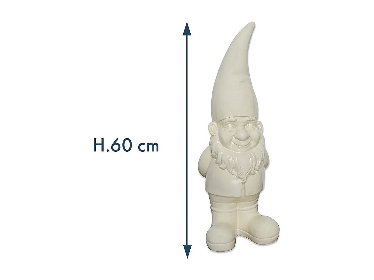 Nain de jardin résine 60cm - écru - Orium
