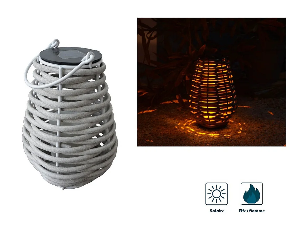 Lanterne solaire tressée Aretha h25cm - Orium