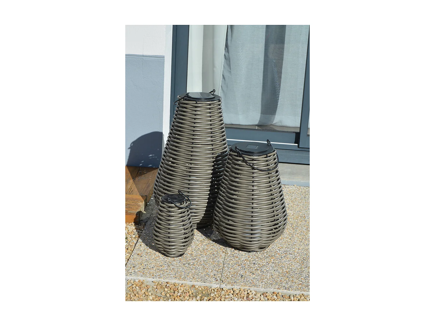 Lanterne solaire tressée Aretha h25cm - Orium