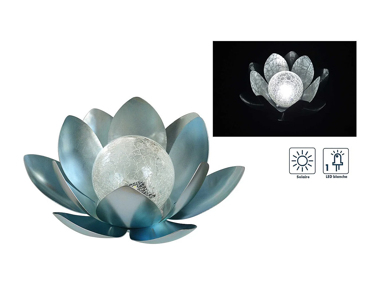 Décoration solaire lotus Ø10cm - Orium