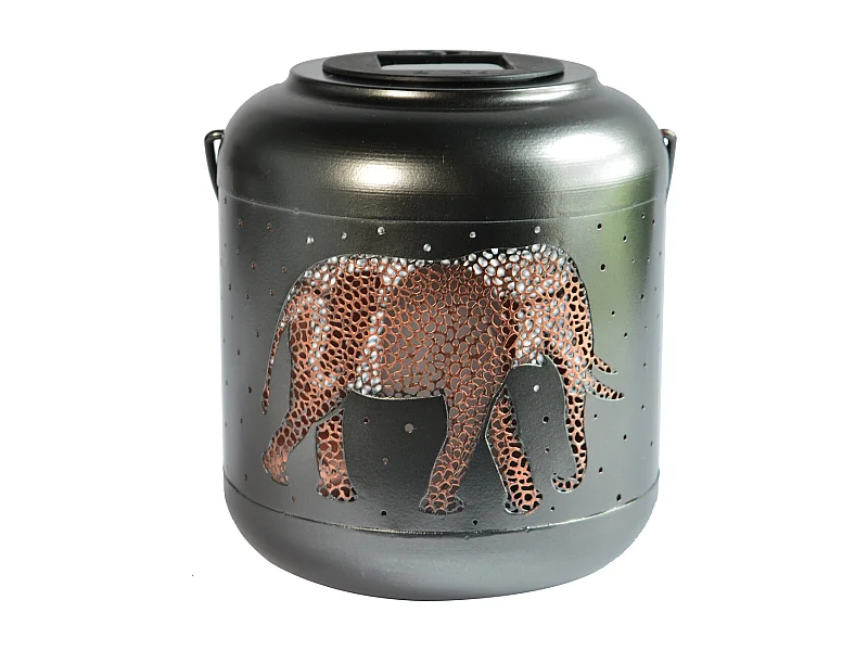 Lanterne métal solaire Jungle 18cm - Orium