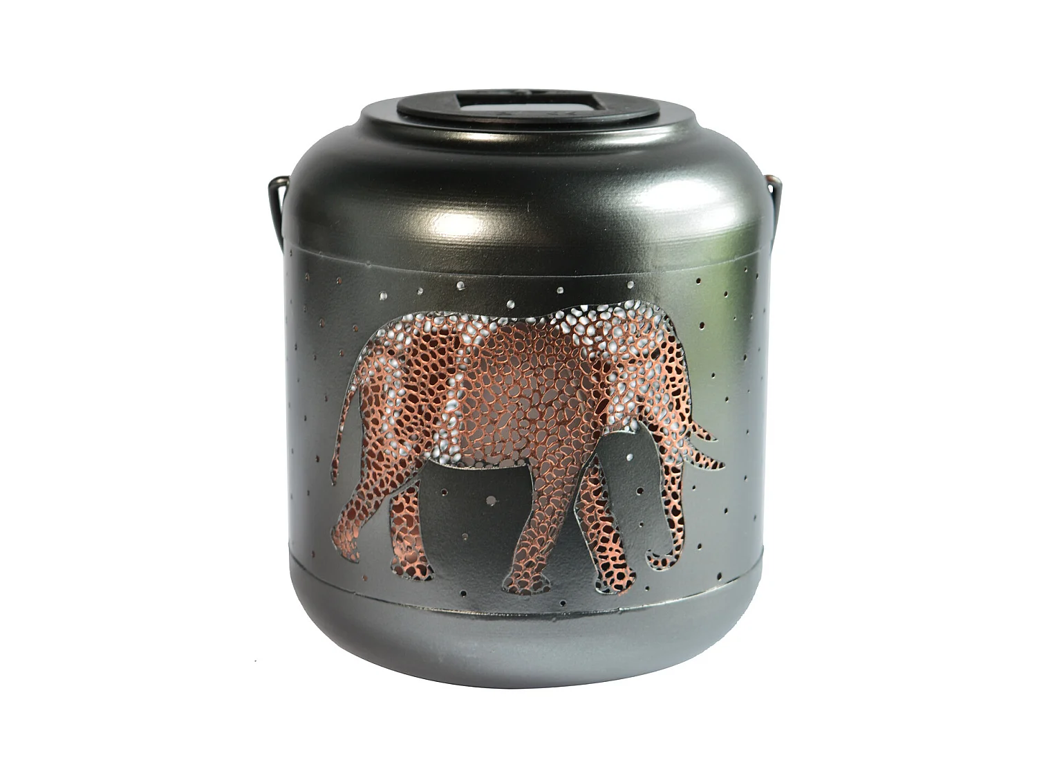 Lanterne métal solaire Jungle 18cm - Orium