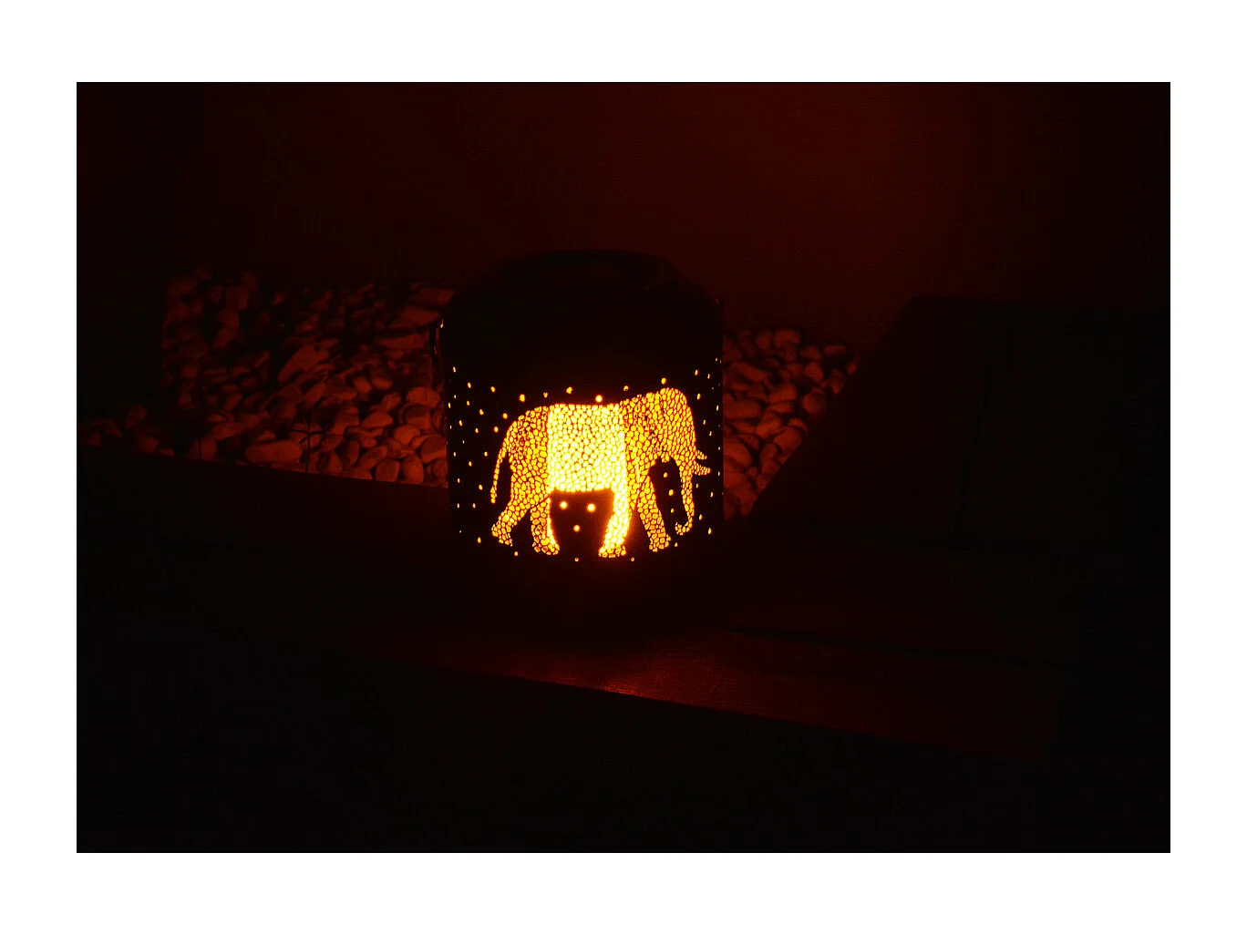 Lanterne métal solaire Jungle 18cm - Orium