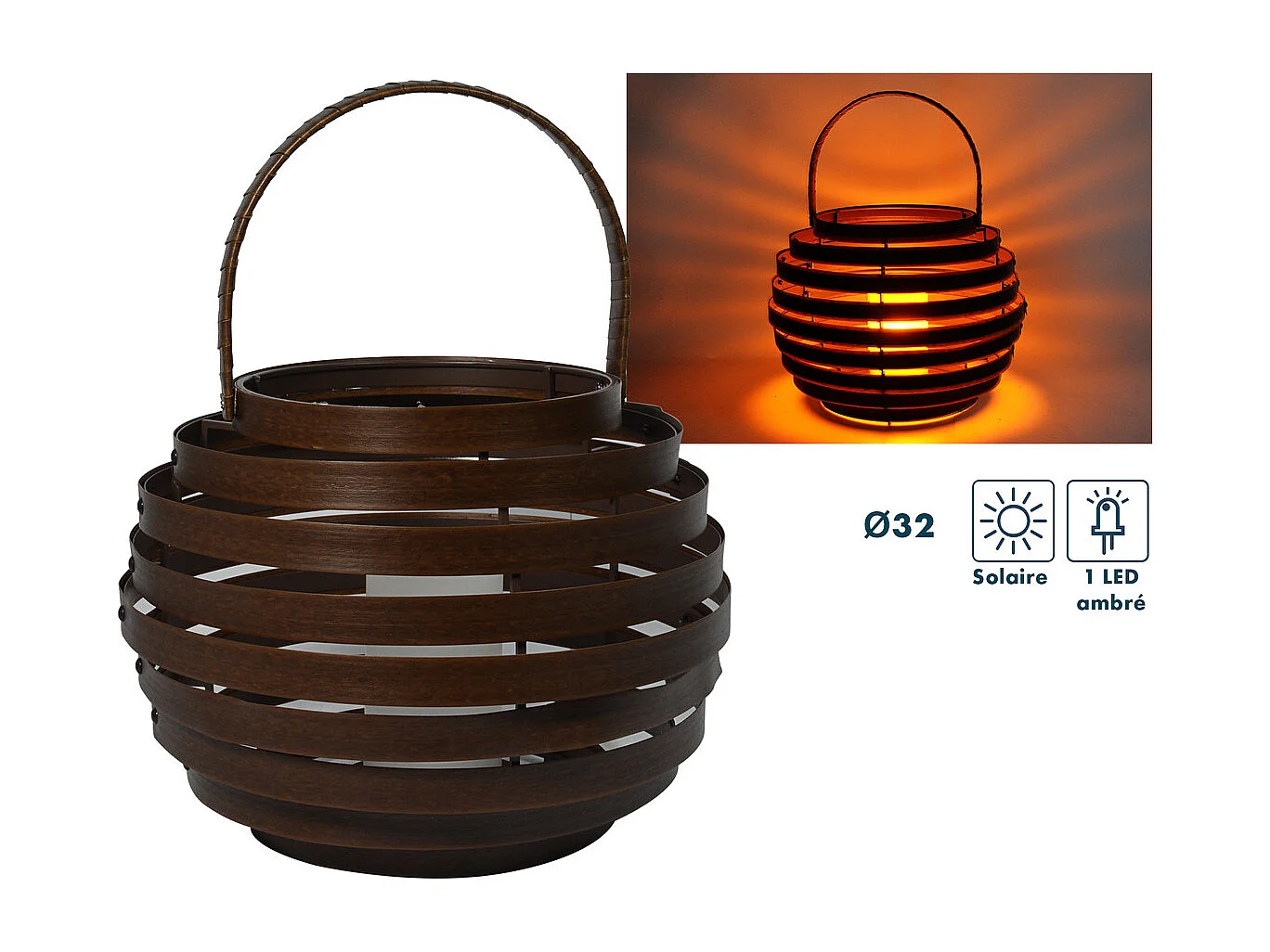 Lanterne solaire Honey h25cm - Orium