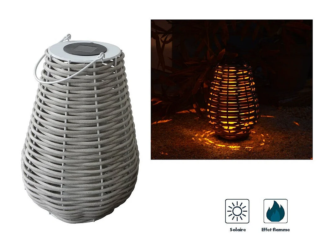 Lanterne solaire tressée Aretha h45cm - Orium