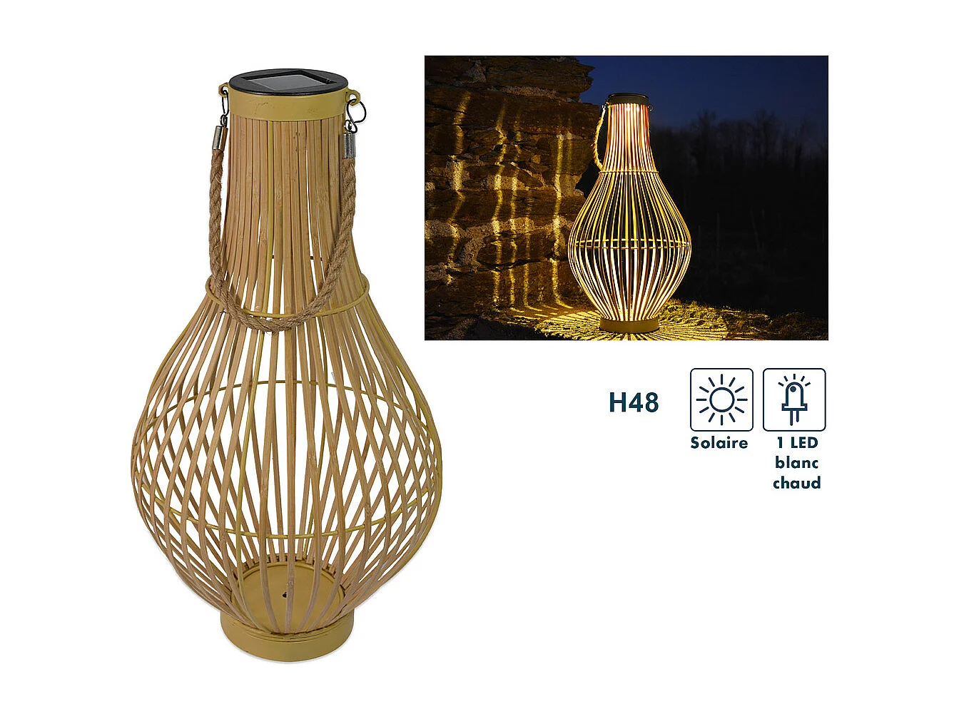 Lanterne solaire bambouVase - Orium