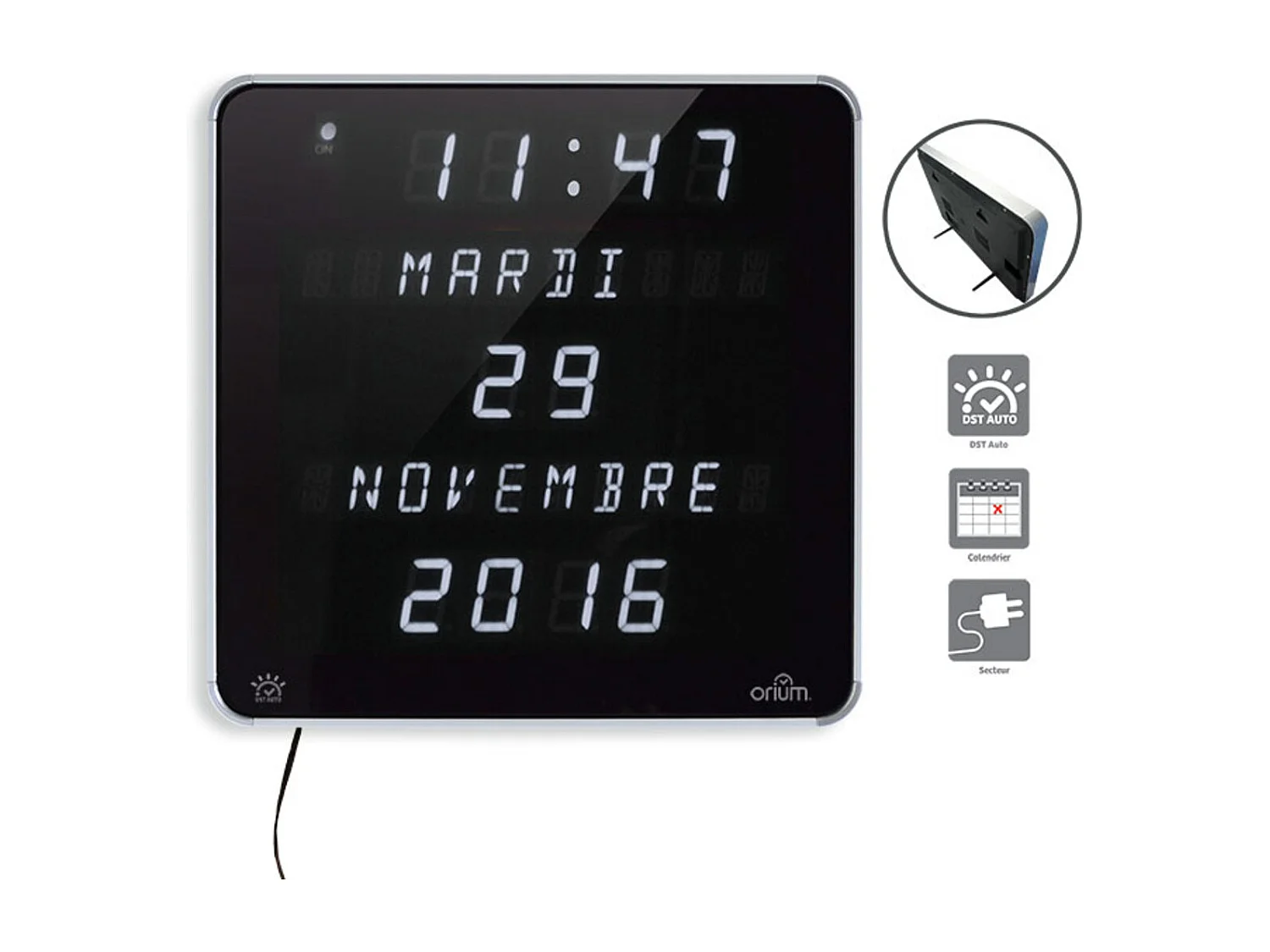 Horloge LED Ephemeris 28x28cm - Orium