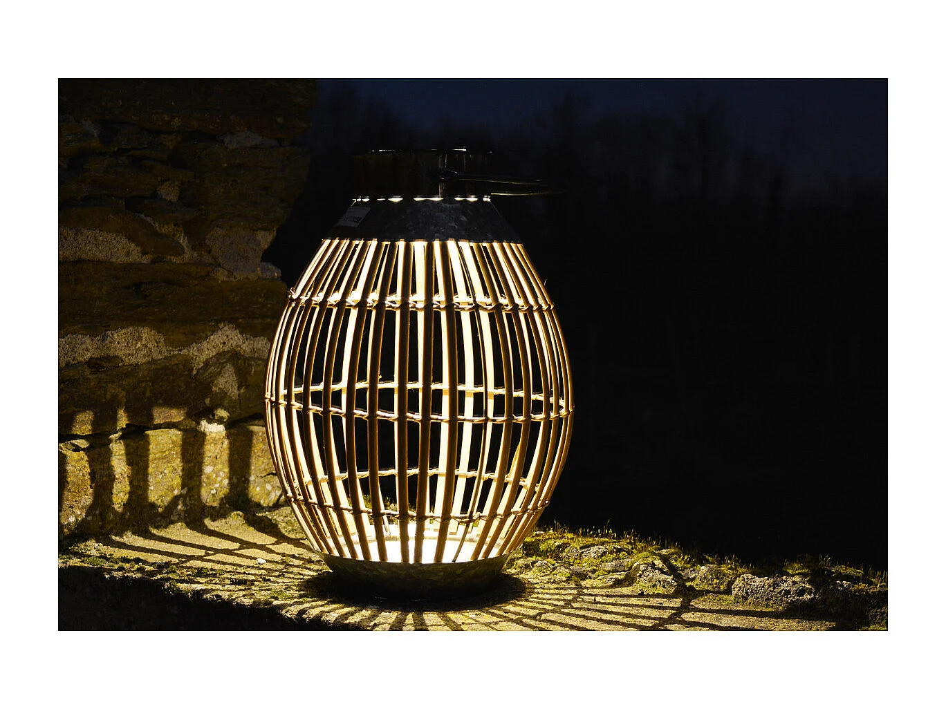 Lanterne solaire bambou h51cm - Orium