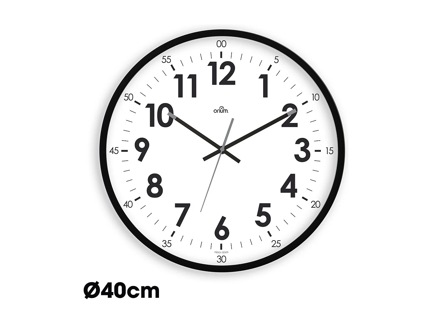 Horloge quartz silencieuse Oris Ø40cm - Noir - Orium