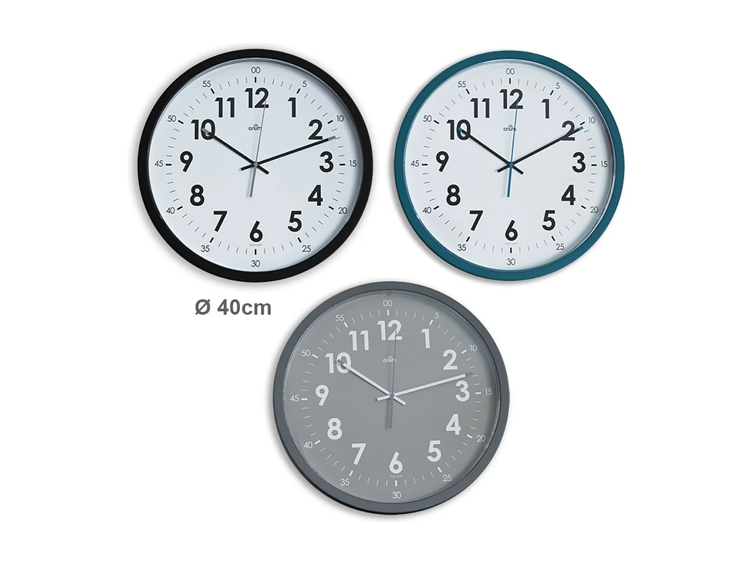 Horloge quartz silencieuse Oris Ø40cm - Noir - Orium