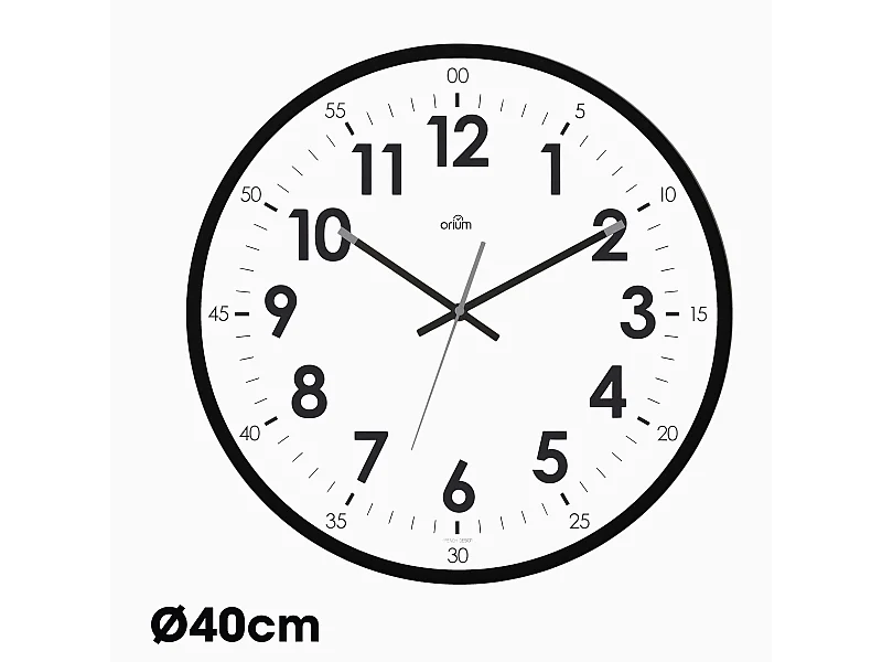 Horloge quartz silencieuse Oris Ø40cm - Noir - Orium