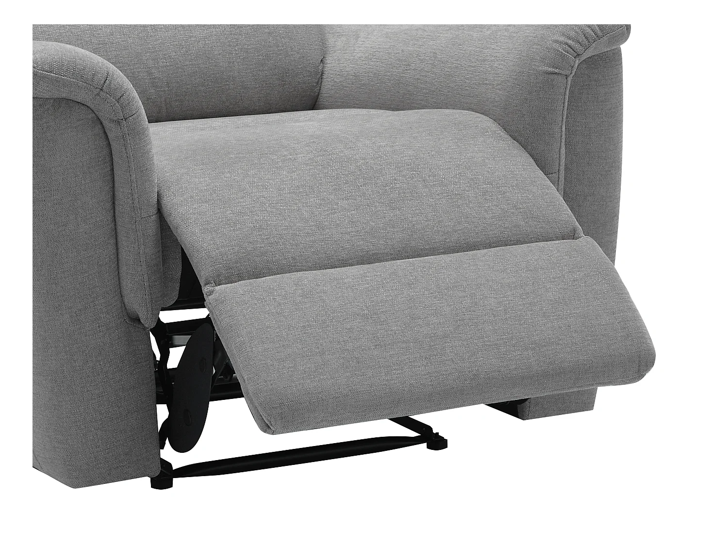 Elektrische relax-driezitsbank en -fauteuil van grijze stof CARTASIA