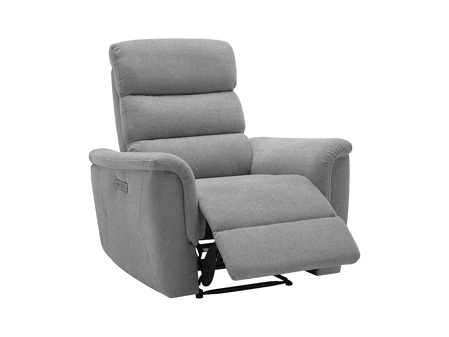 Elektrische relax-driezitsbank en -fauteuil van grijze stof CARTASIA