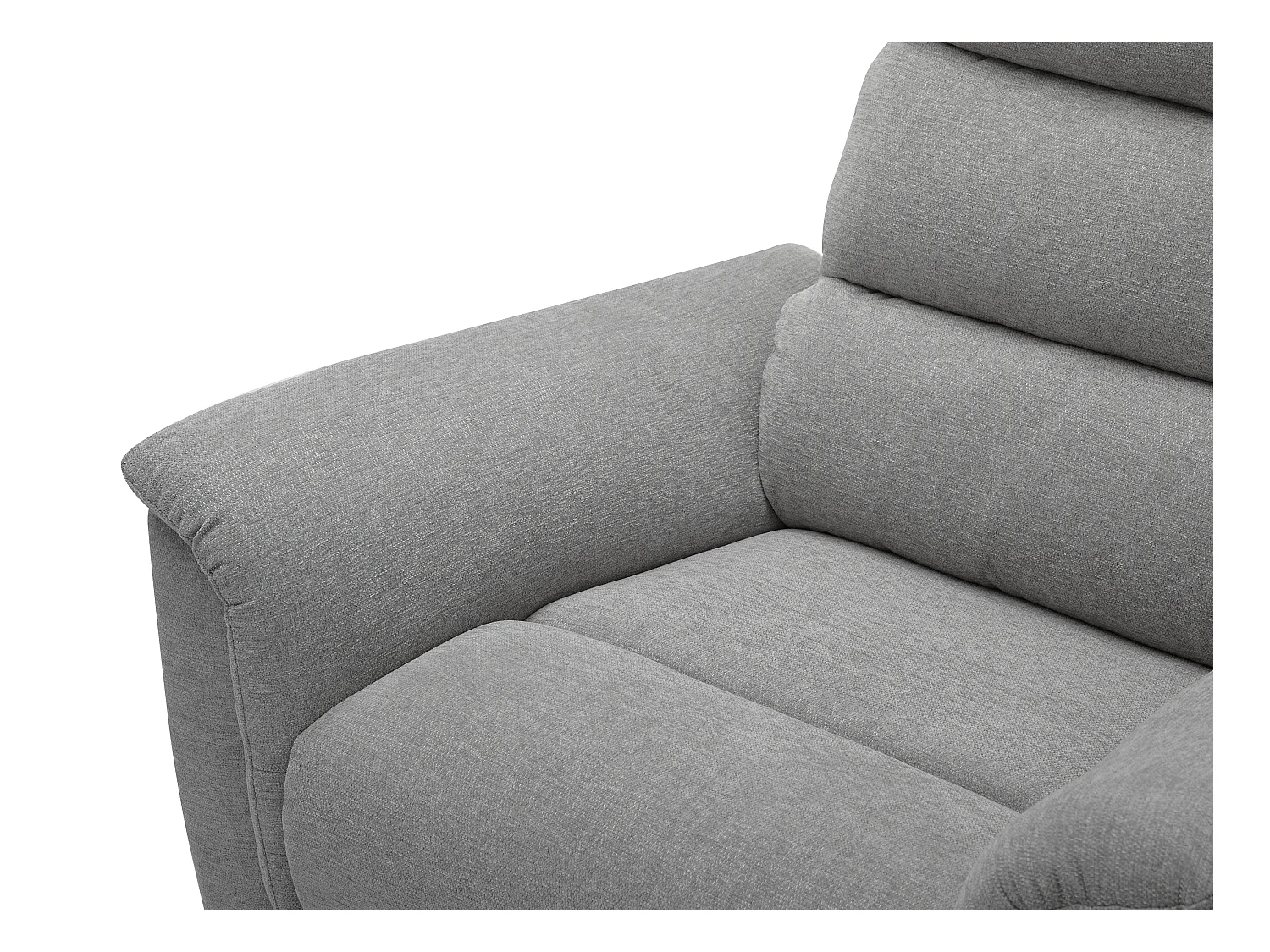 Elektrische relax-driezitsbank en -fauteuil van grijze stof CARTASIA