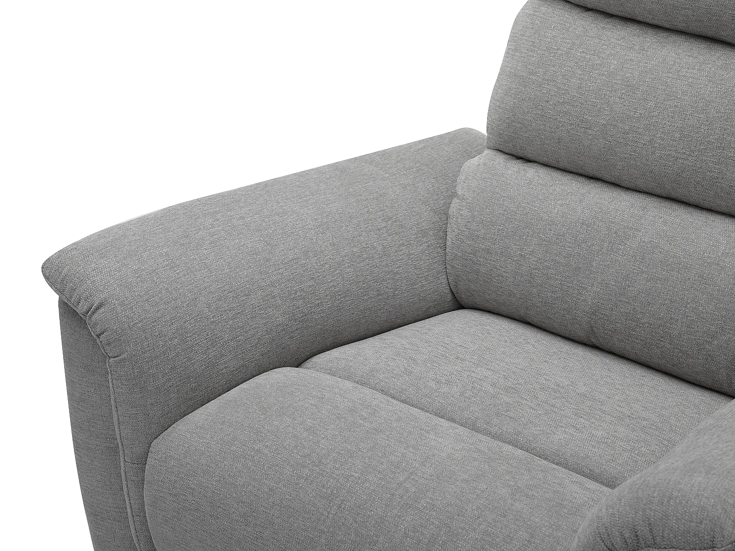 Canapé 3 places et fauteuil relax électrique en tissu gris CARTASIA