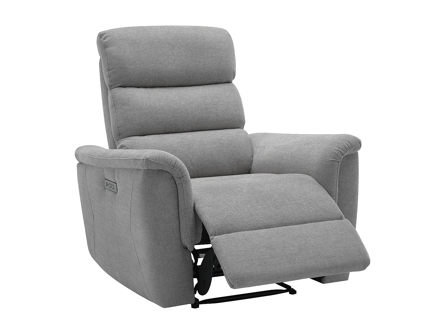 Canapé 3 places et fauteuil relax électrique en tissu gris CARTASIA