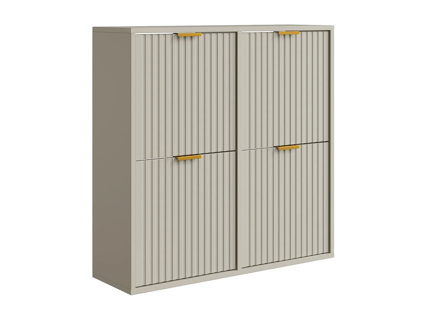 Meuble à chaussures avec 4 compartiments abattants - Beige et doré - FRALYN de Pascal Morabito