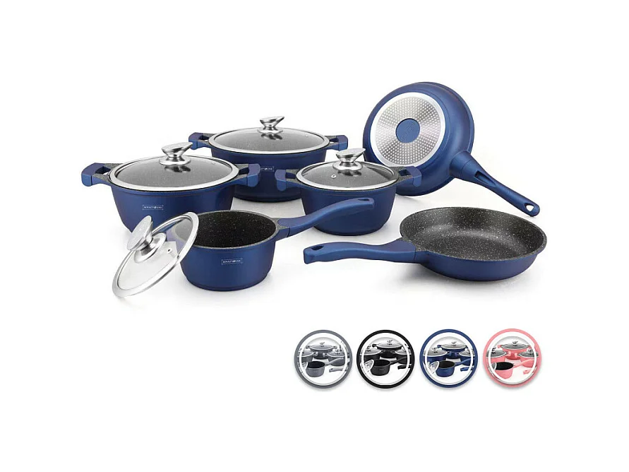 Royalty Line Pot de 10 pièces avec revêtement en céramique Bordeaux