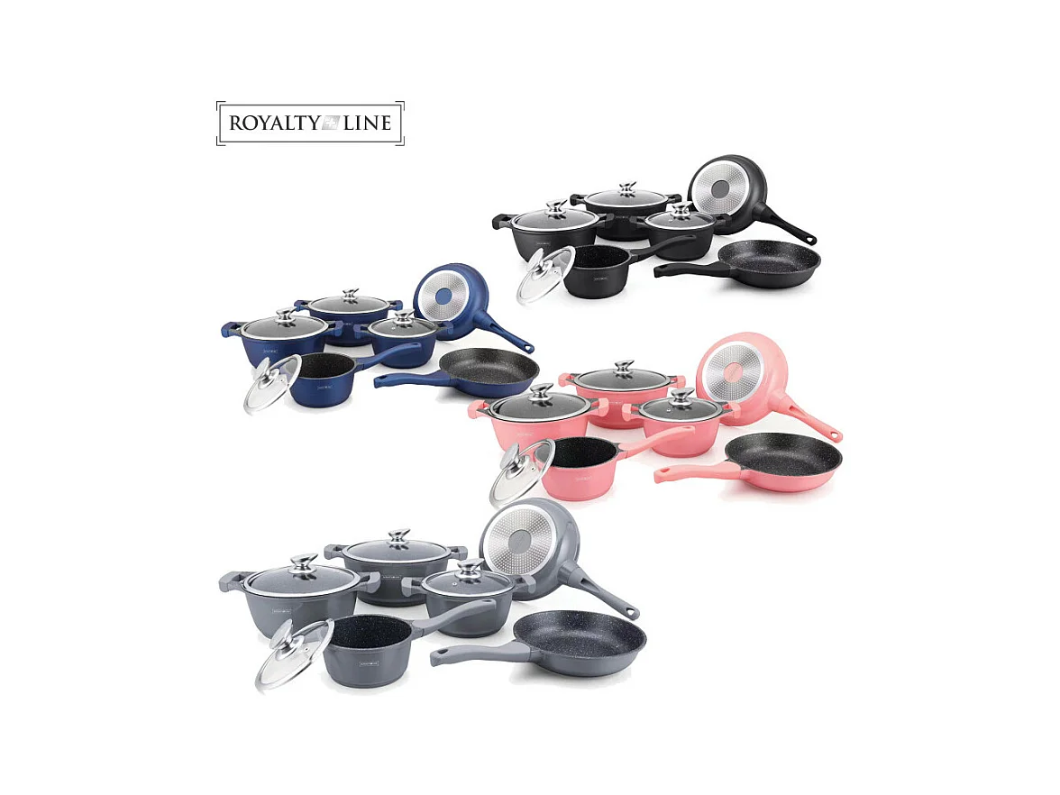 Royalty Line Pot de 10 pièces avec revêtement en céramique Bordeaux