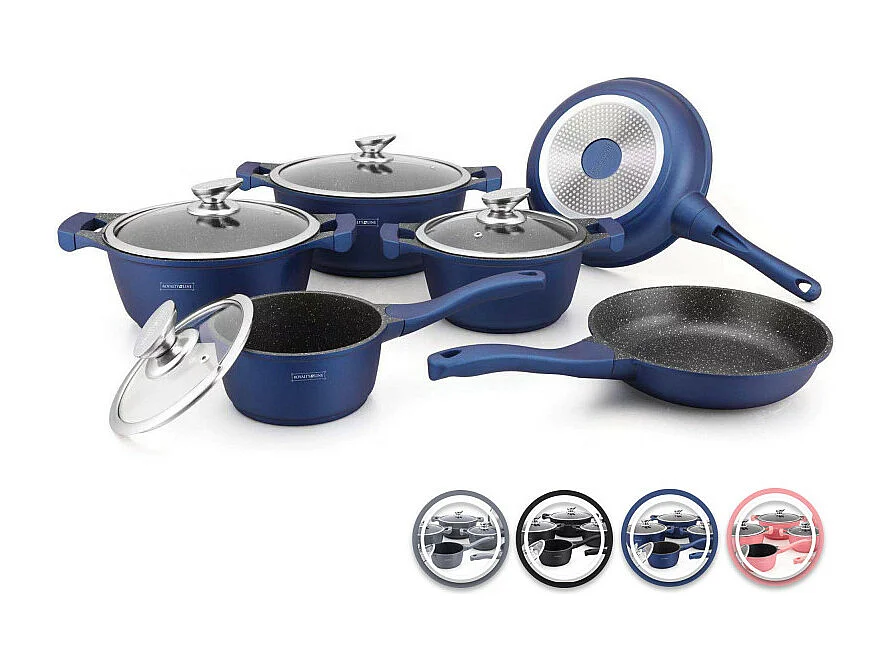 Royalty Line Pot de 10 pièces avec revêtement en céramique Bordeaux