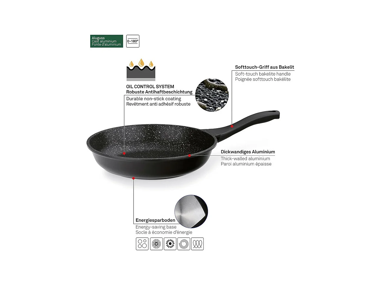 Set di pentole effetto marmo - 13 pezzi antiaderenti e antibatteriche