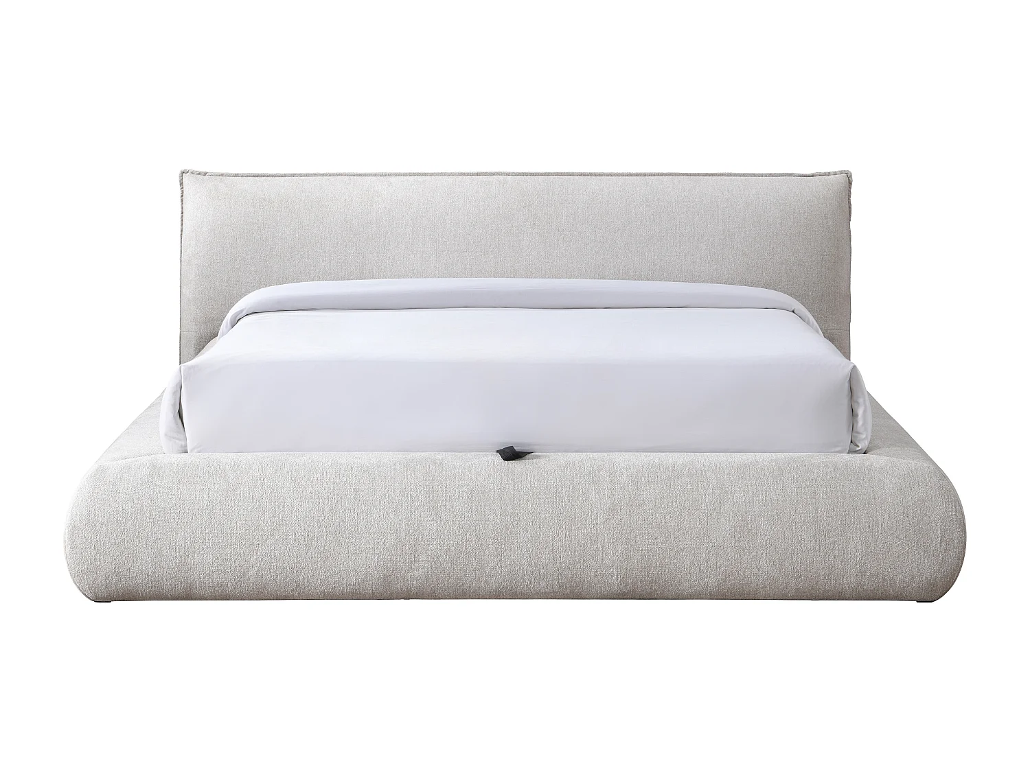 Lit coffre 160 x 200 cm - Tissu - Beige - MIRSIO