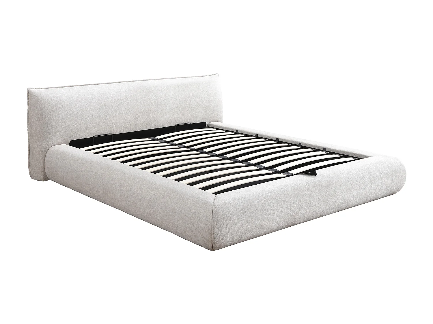 Lit coffre 180 x 200 cm - Tissu - Beige - MIRSIO