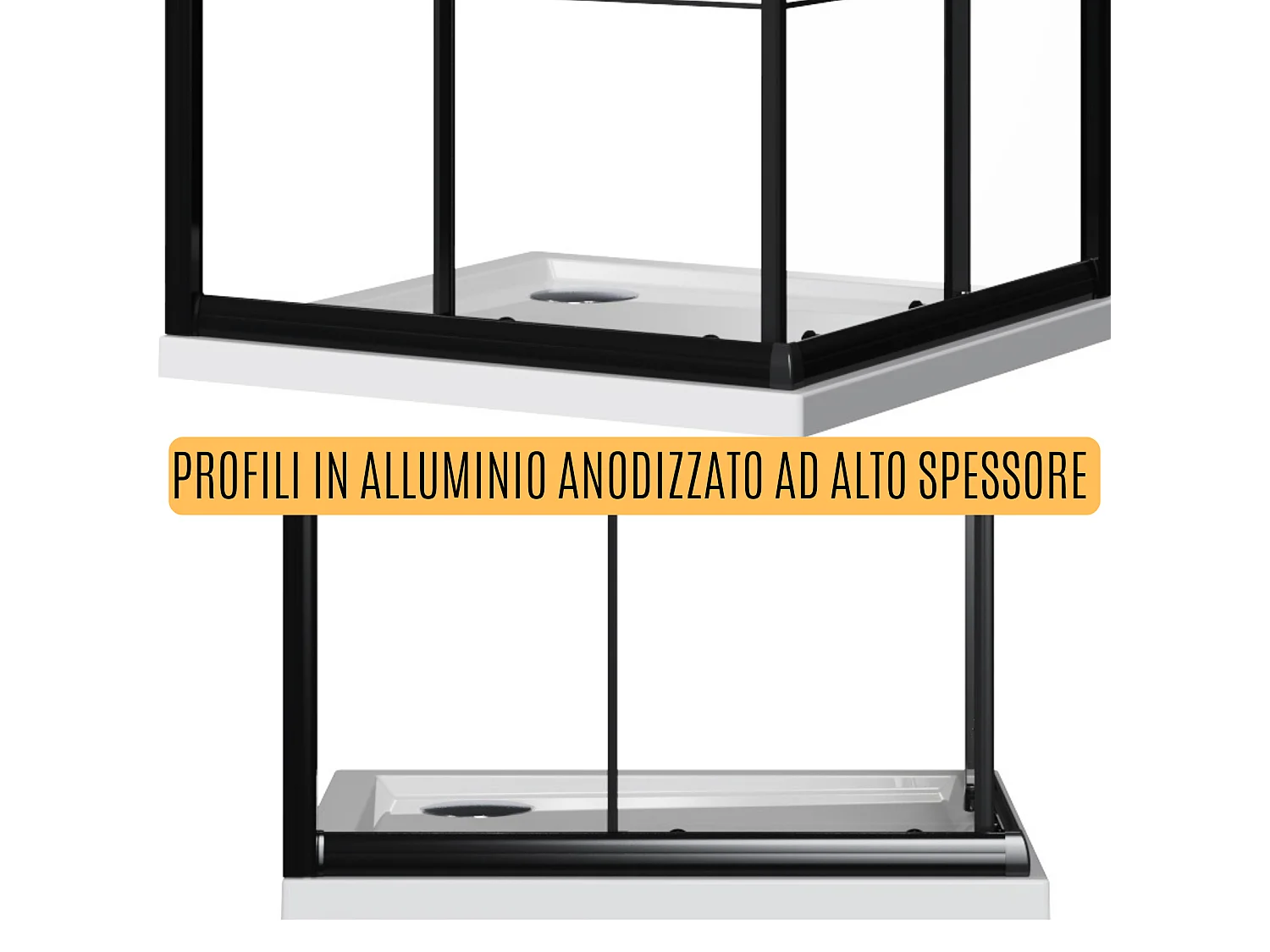 Box Doccia 70x90 Angolare Vetro Cristallo 6mm Temperato, Reversibile, Cabina Doccia Scorrevole 2 Lati