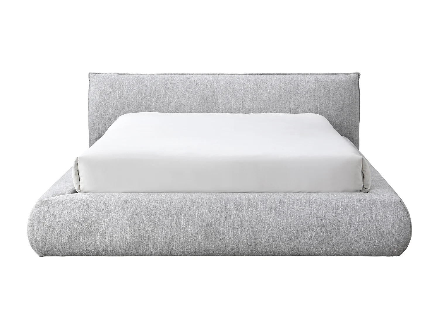 Lit coffre 180 x 200 cm - Tissu - Gris clair - MIRSIO