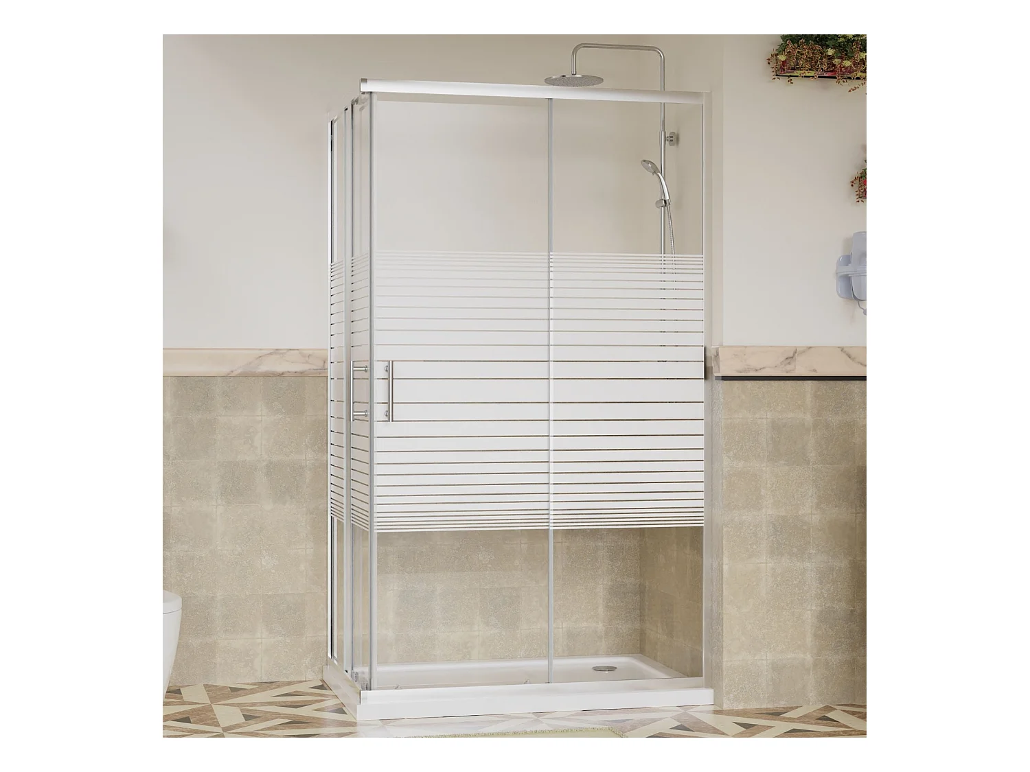 Box Doccia 80x120 Angolare Vetro Cristallo 6mm Temperato, Reversibile 2 Lati Scorrevole