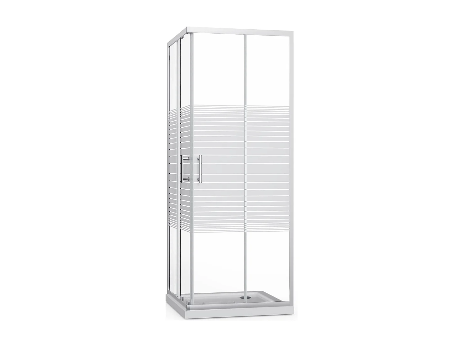 Box Doccia 80x80 Angolare Vetro 6mm Cristallo Temperato, Reversibile, Cabina Doccia Scorrevole 2 Lati