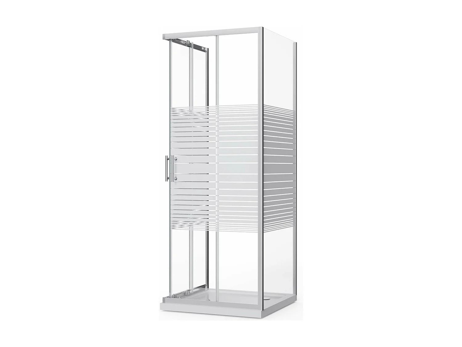 Box Doccia 80x80x80 Angolare Vetro Cristallo 6mm Temperato, Reversibile, Cabina Doccia Scorrevole 3 Lati
