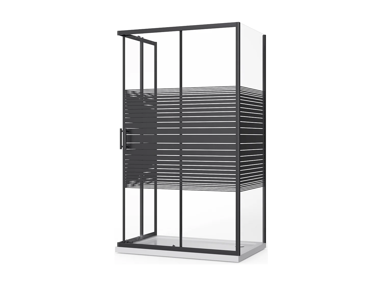 Box Doccia 80x120x80 Angolare Vetro Cristallo 6mm Temperato, Reversibile, Cabina Doccia Scorrevole 3 Lati