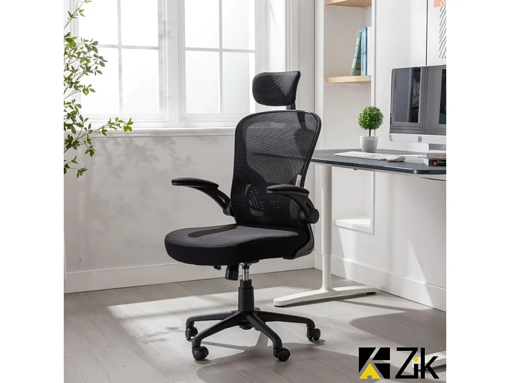 Silla de oficina Silla ergonómica Soporte lumbar con reposabrazos y reposacabezas oscilante