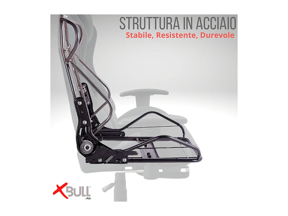 Sedia Gaming da Ufficio con Poggiapiedi, Reclinabile, Supporto Lombare in Similpelle - Nero