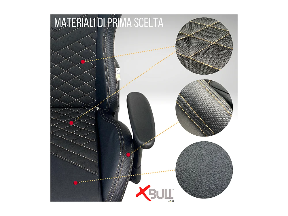 Sedia Gaming da Ufficio con Poggiapiedi, Reclinabile, Supporto Lombare in Similpelle - Nero