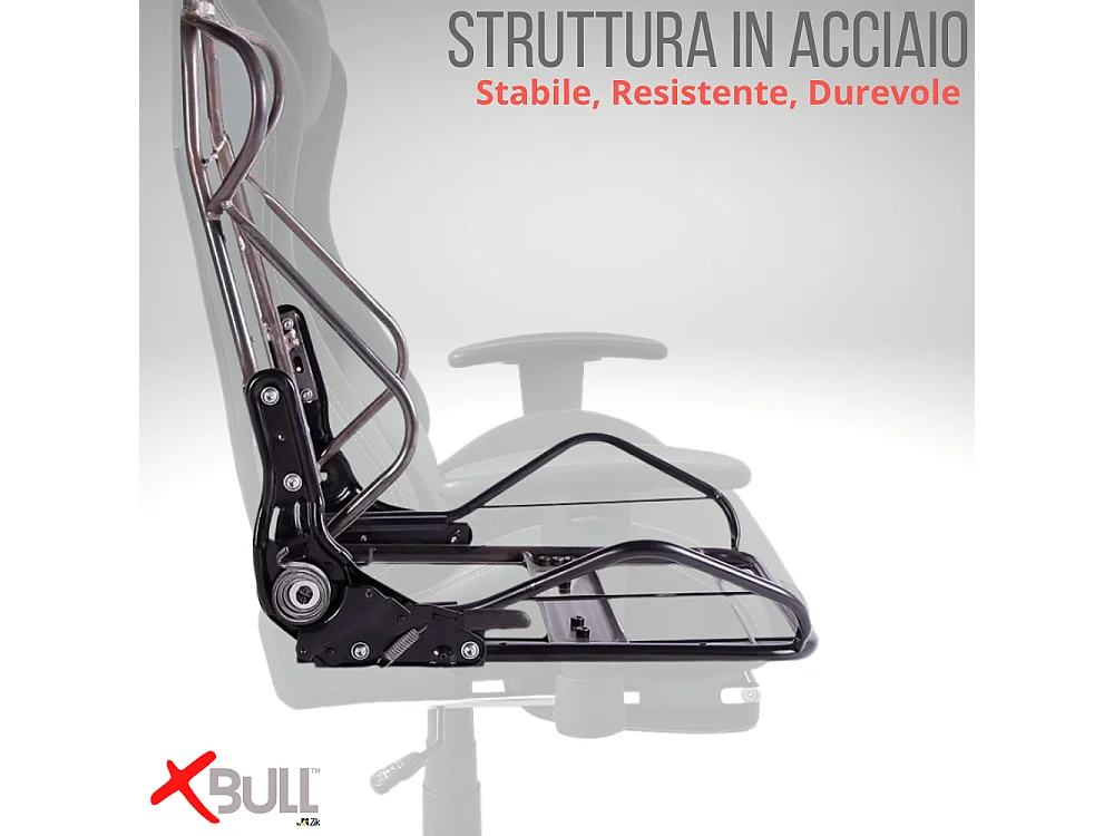 Sedia Gaming da Ufficio con Poggiapiedi, Reclinabile, Supporto Lombare in Similpelle - Nero