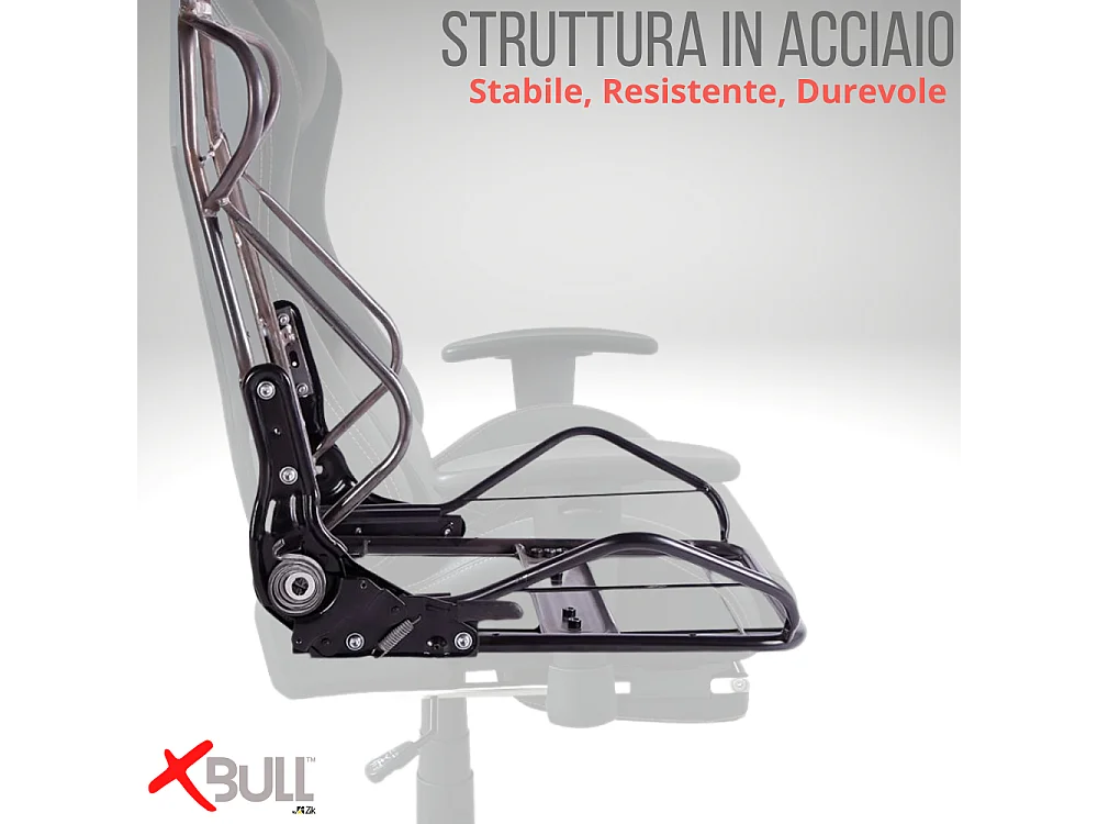 Sedia Gaming da Ufficio con Poggiapiedi, Reclinabile, Supporto Lombare in Similpelle - Nero