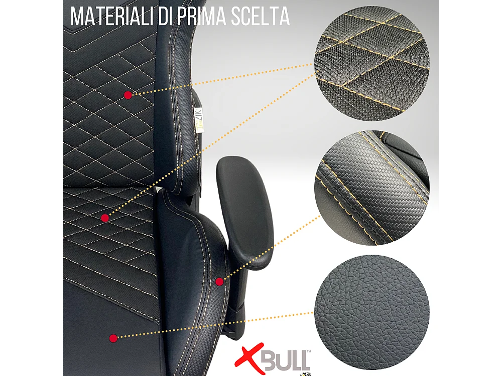 Sedia Gaming da Ufficio con Poggiapiedi, Reclinabile, Supporto Lombare in Similpelle - Nero