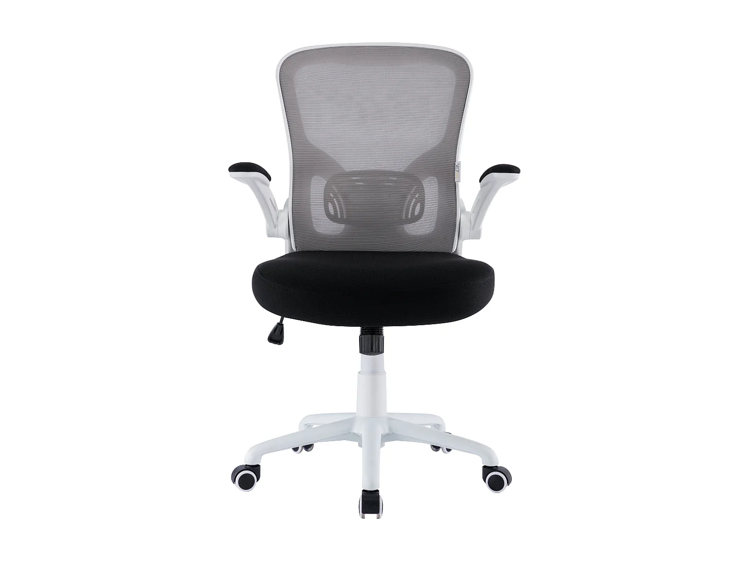 Cadeira de secretária giratória ergonómica com apoios para os braços, tecido ajustável, Branco - ZIK