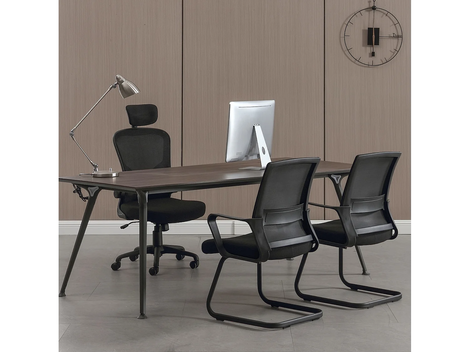 Cadeira de sala de espera Conjunto de escritório 2 Cadeira de conferência ergonómica para reuniões com apoios de braços tecido respirável Preto - ZIK