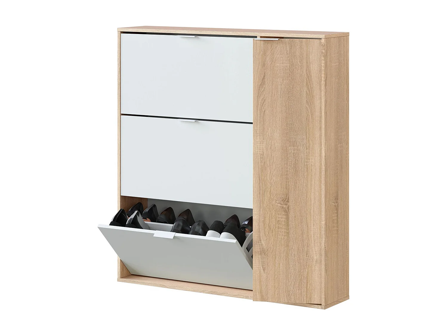 Scarpiera bagno casa garage 3 ante a ribalta anta 106 X 22 X 115 rovere - 017818F