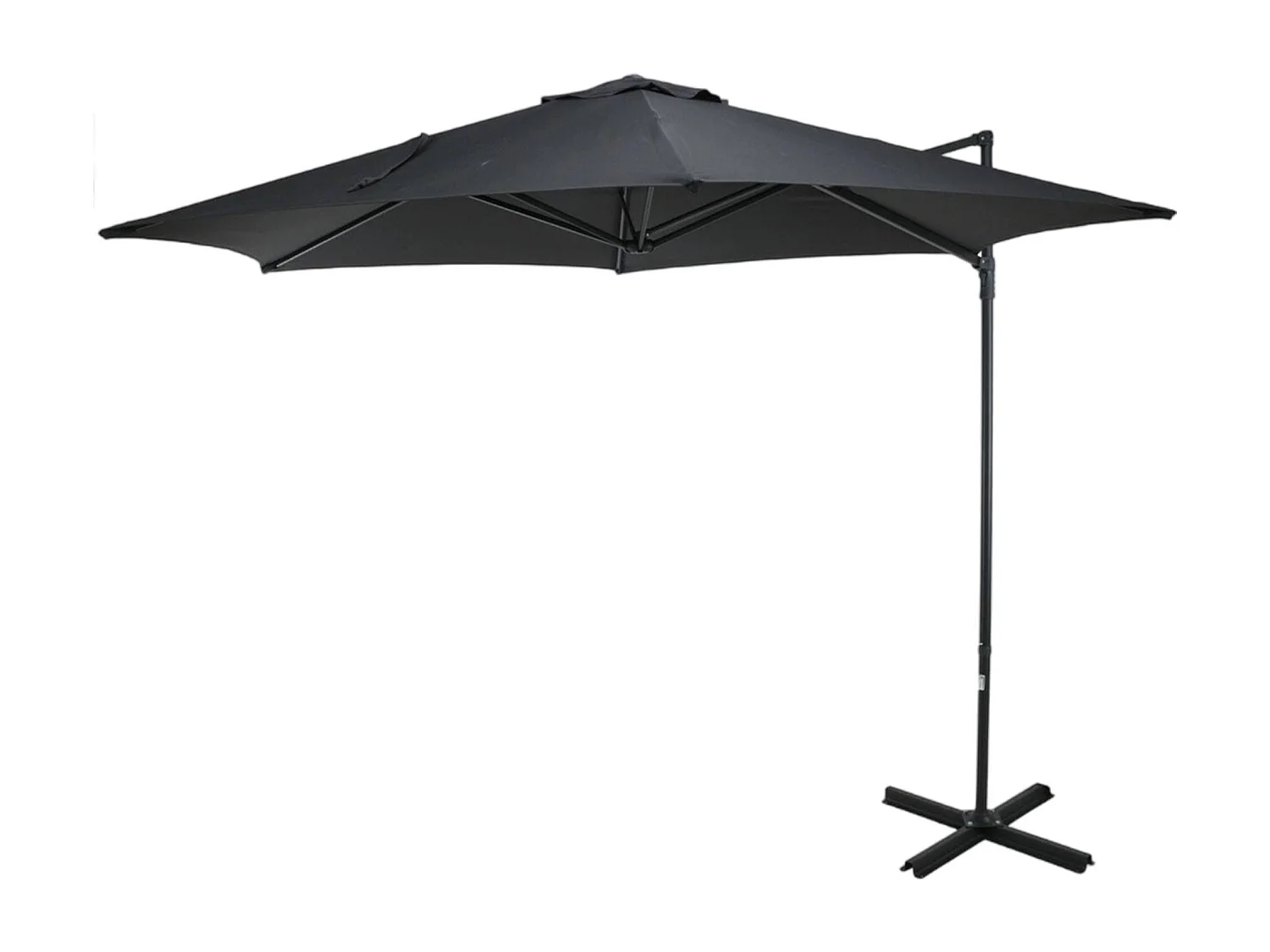 WELL HOME - Parasol suspendu Push Up Ø270cm coloris anthracite avec pied en acier croisé