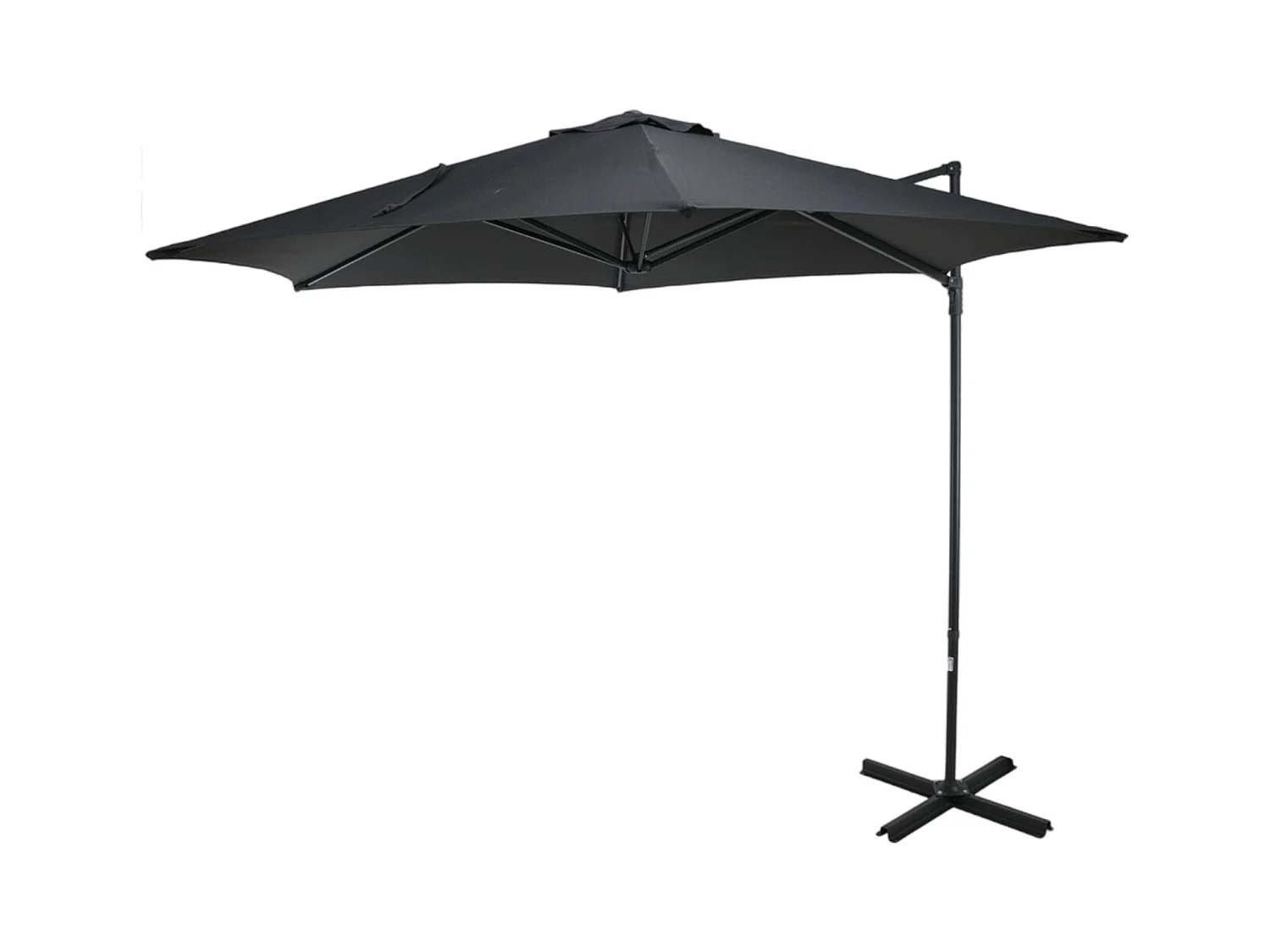 WELL HOME - Parasol suspendu Push Up Ø270cm coloris anthracite avec pied en acier croisé