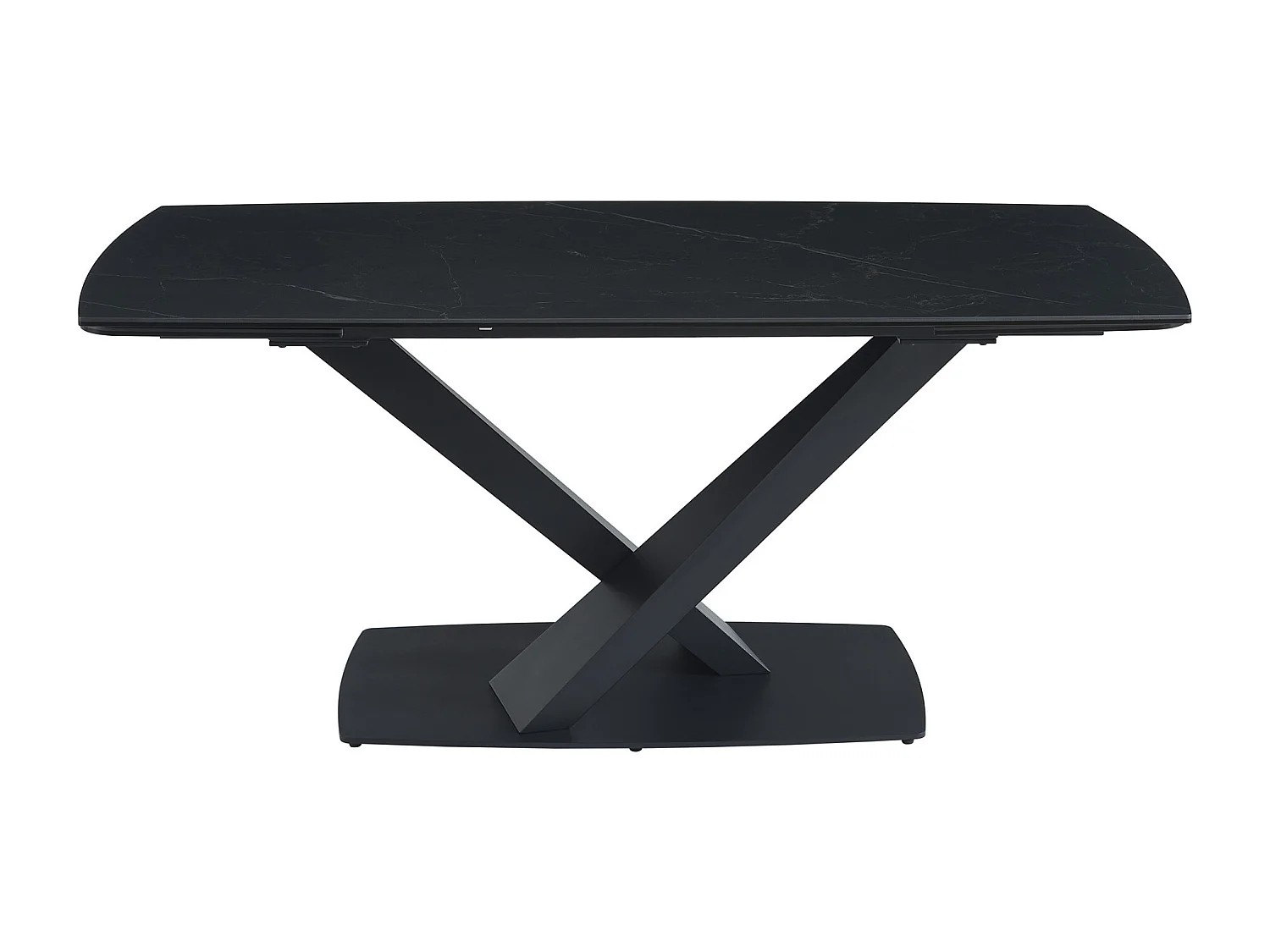 Ensemble table MALATA + 4 chaises HEKA - Effet marbre noir et beige