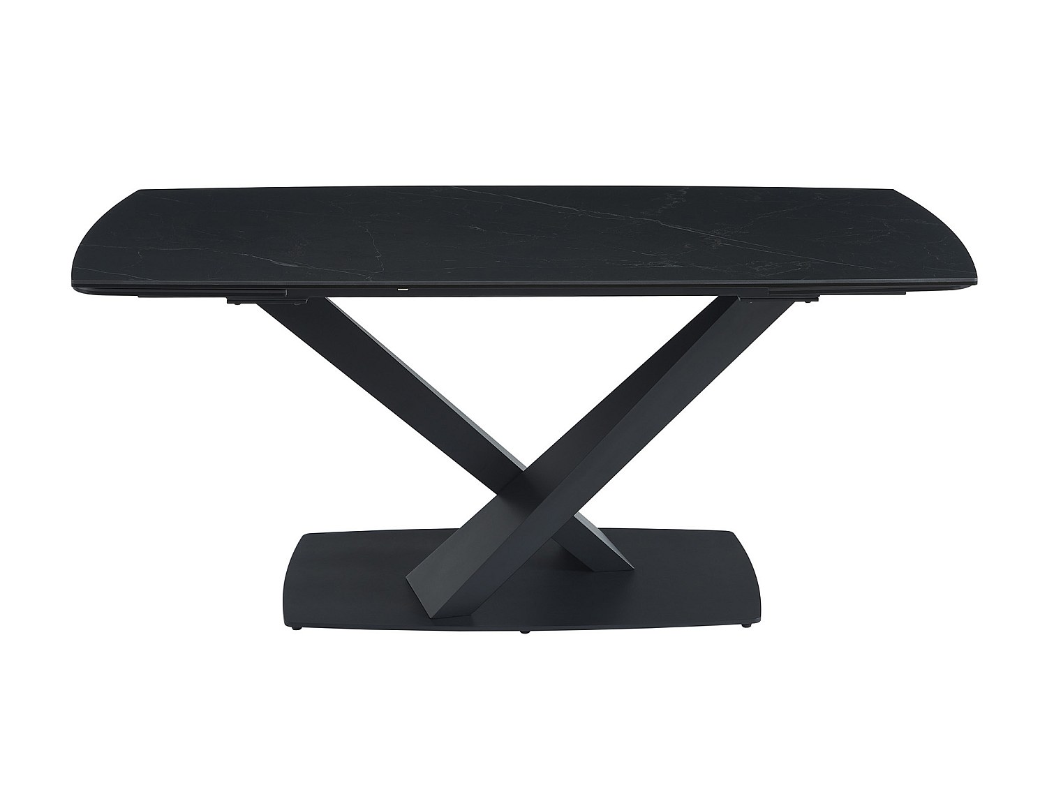 MALATA bord + 4 HEKA stoler sett - Sort og beige marmoreffekt